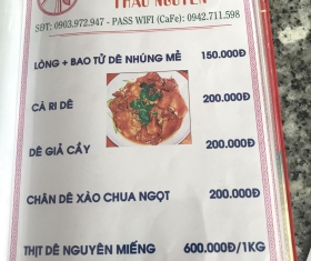 MENU DÊ NÚI 
