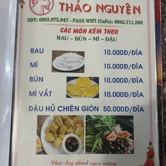 MENU MÓN THÊM